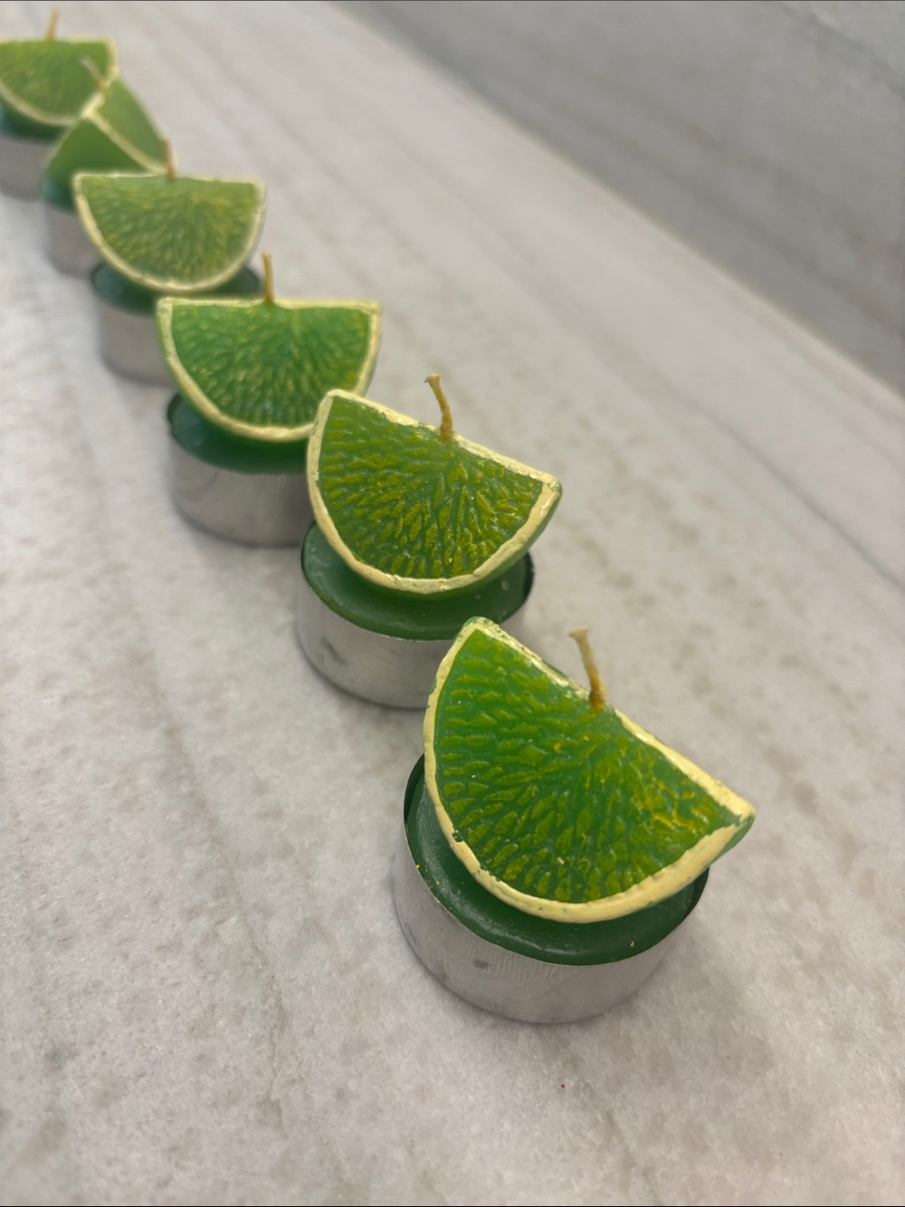 Green Lime Slice Tealight Candles - Home Accents - set of 6